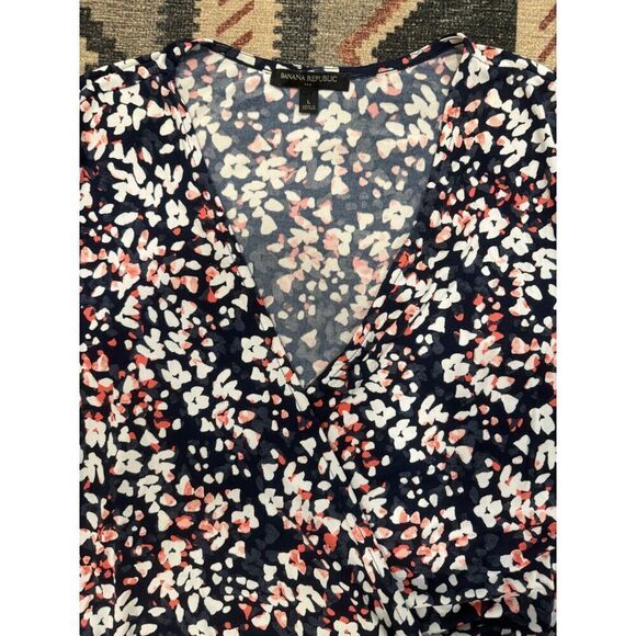 Banana Republic Floral Wrap Dress Size Large - Picture 5 of 7